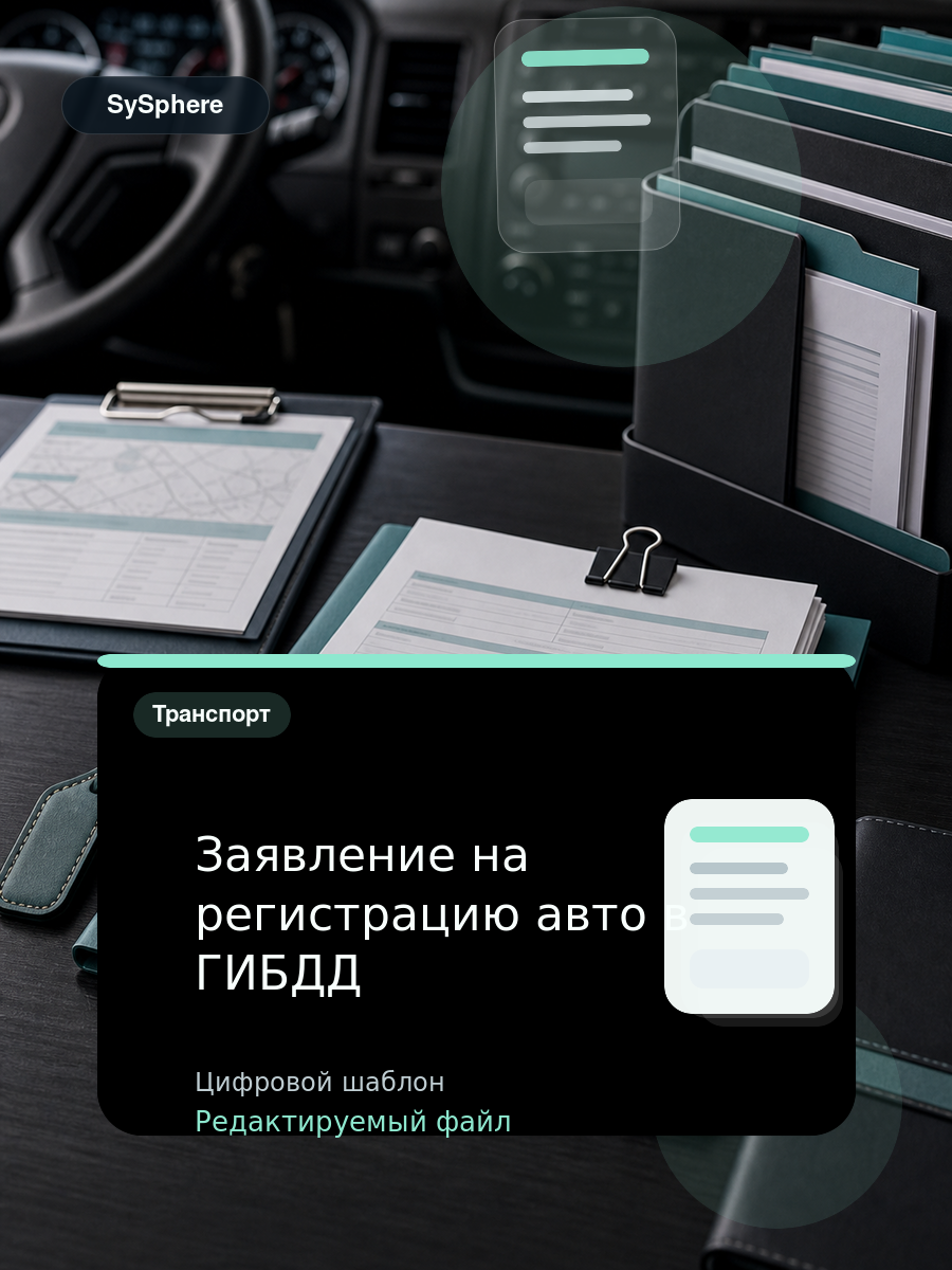 Изображение товара Заявление на регистрацию авто в ГИБДД