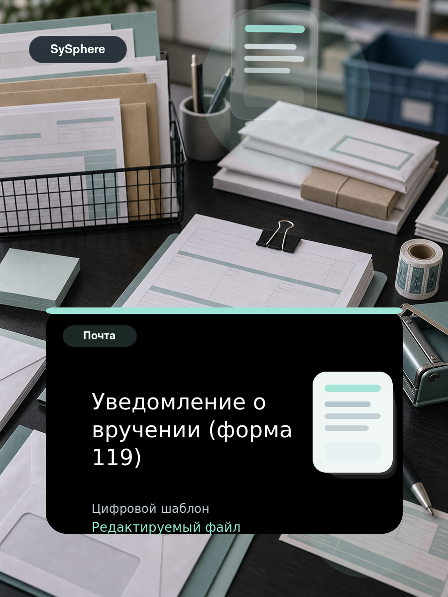 Изображение товара Уведомление о вручении (форма 119)