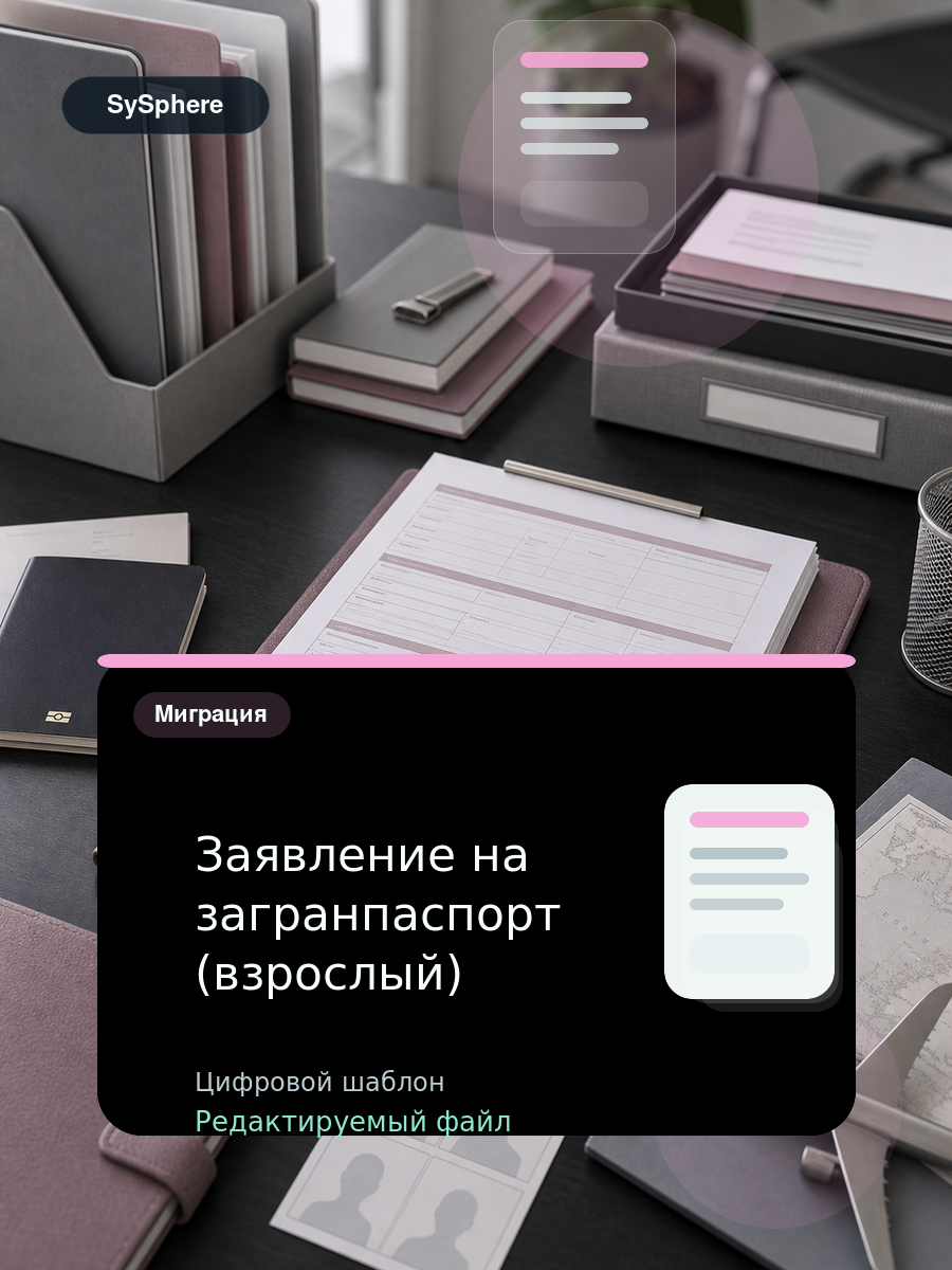 Изображение товара Заявление на загранпаспорт (взрослый)