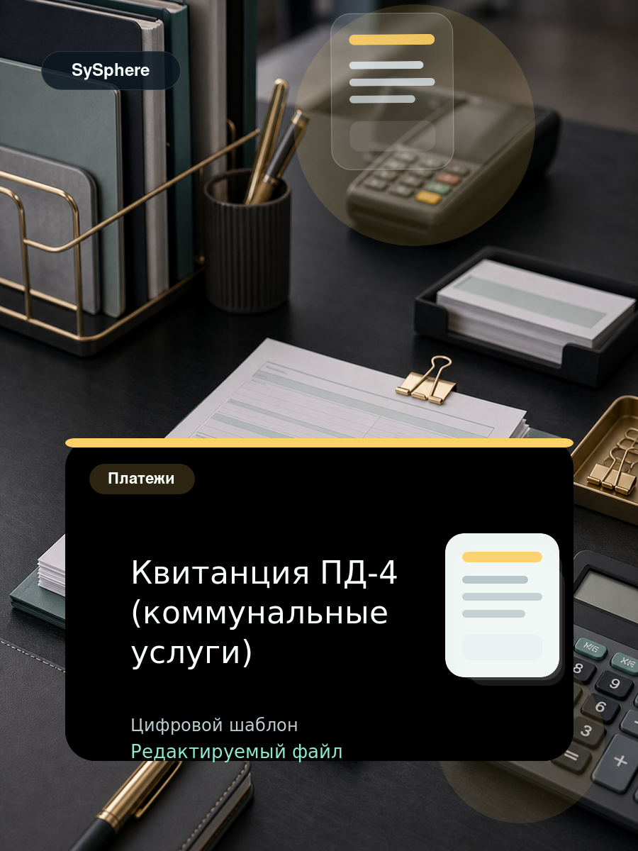 Изображение товара Квитанция ПД-4 (коммунальные услуги)