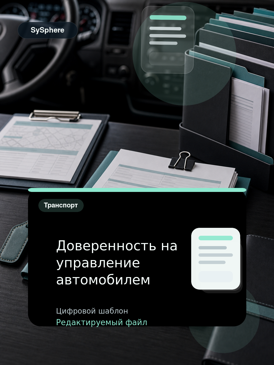 Изображение товара Доверенность на управление автомобилем