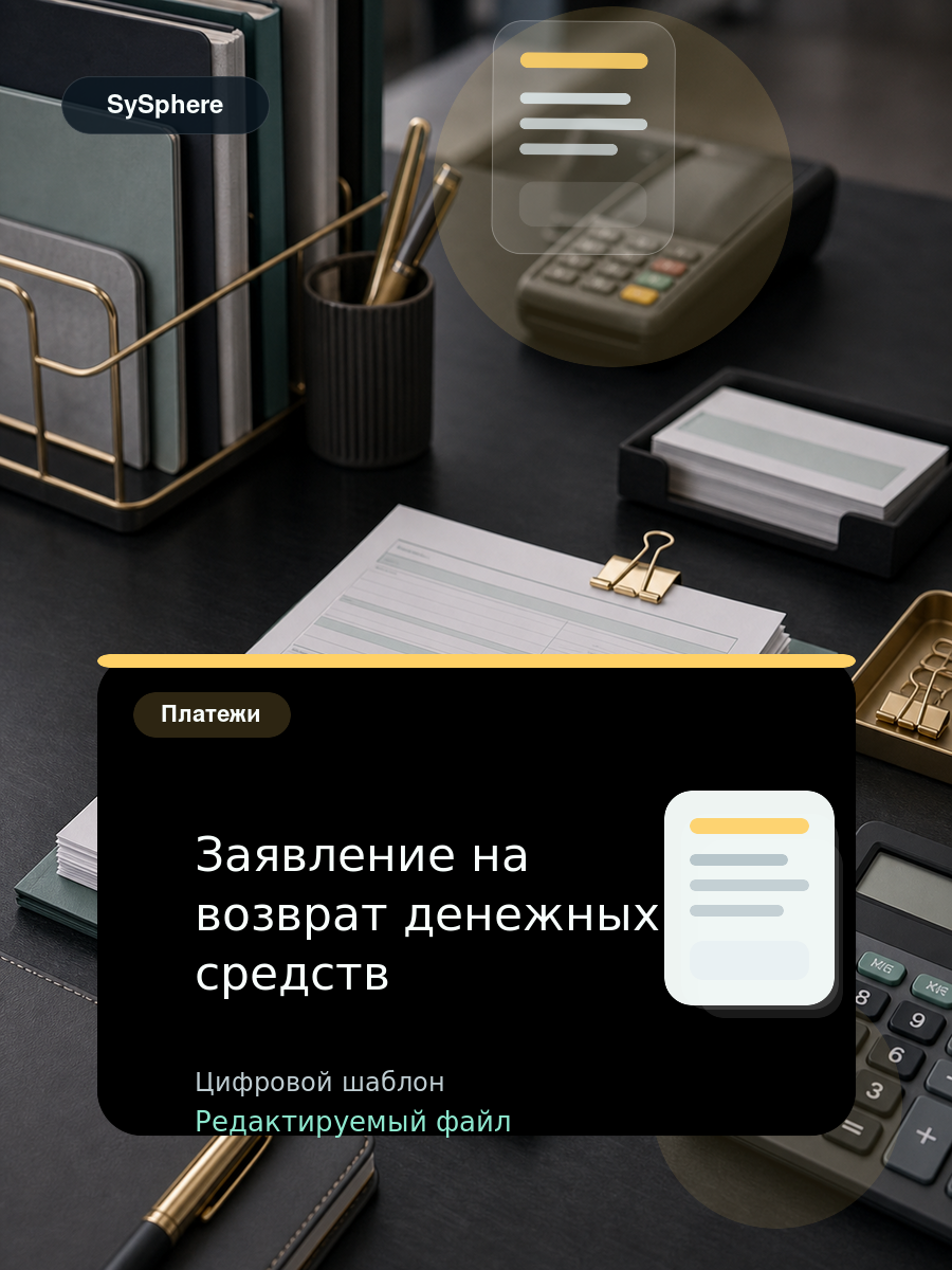 Изображение товара Заявление на возврат денежных средств